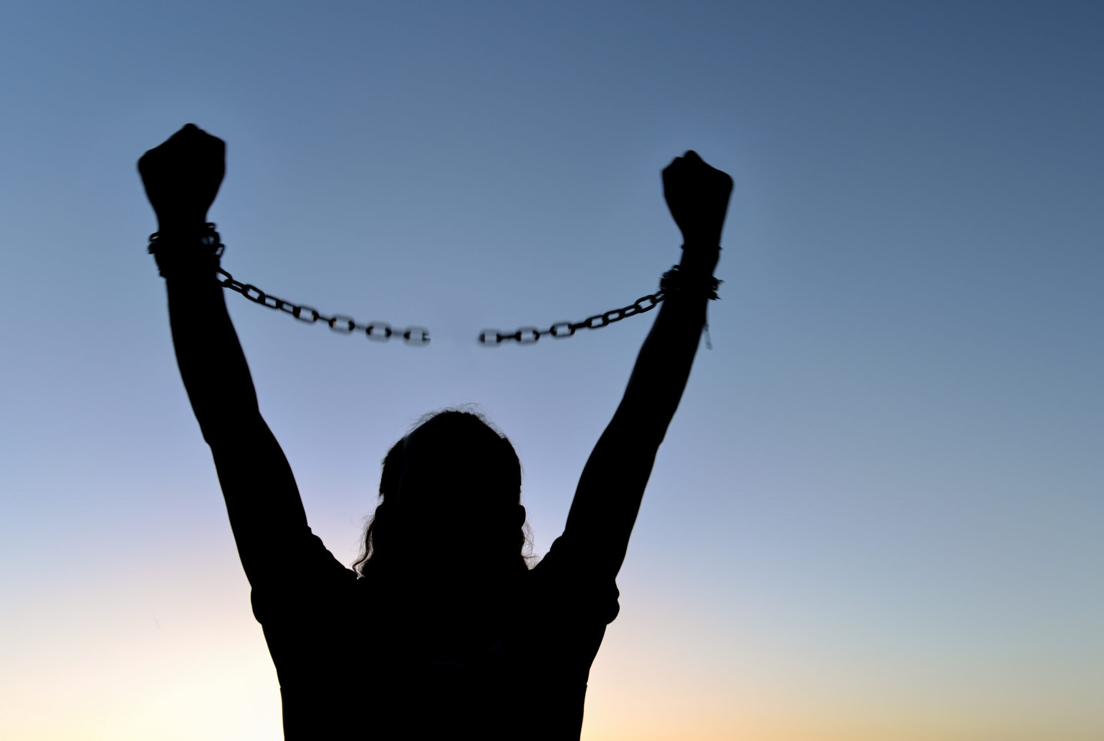 freedom & chains ;Break the chains to freedom.Accomplish and work hard.